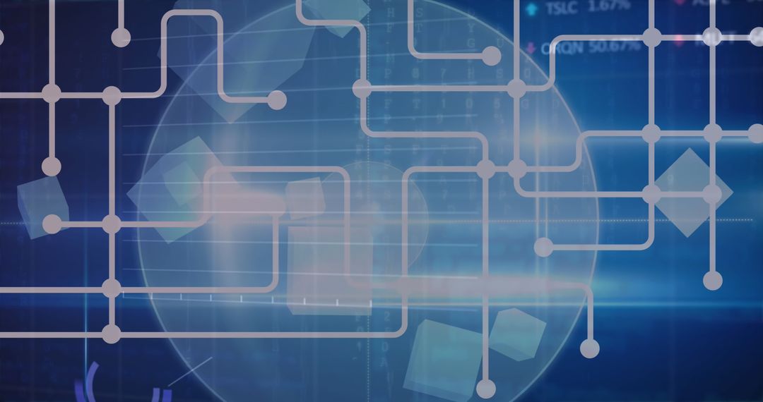 Global Network Connections on Digital Interfaced Globe