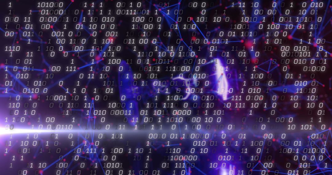 binary code with abstract digital network background - Free Images, Stock Photos and Pictures on Pikwizard.com