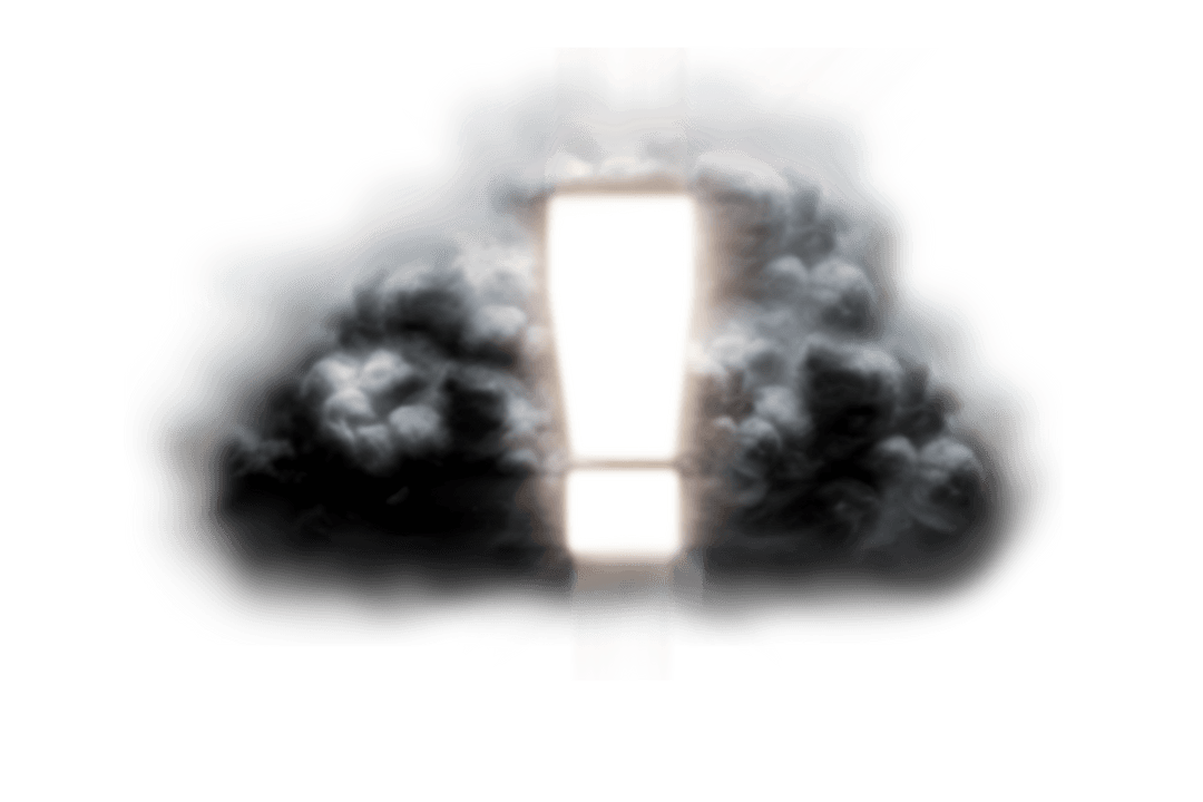 Dramatic Cloud Exclamation Mark on Transparent Background