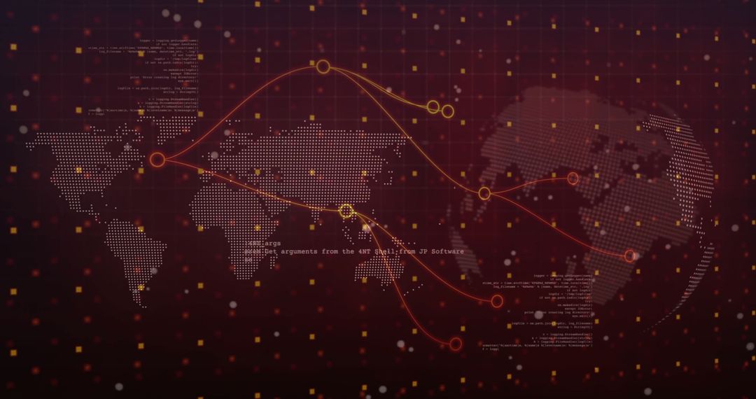 Global Data Networking with Digital World Map Overlay