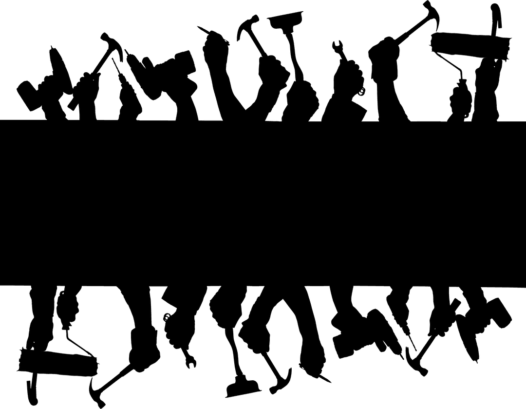 Black Hands Holding Tools Transparent Background Vector