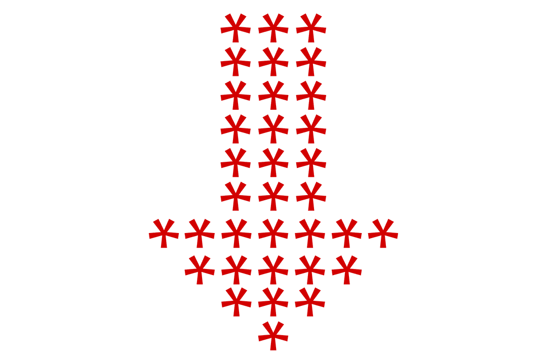 Transparent Red Down Arrow Composed of Asterisk Pattern - Download Free Stock Images Pikwizard.com