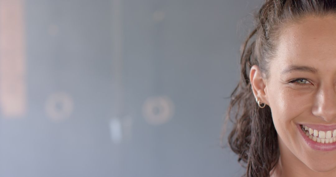 Confident Woman Smiling During Gym Workout