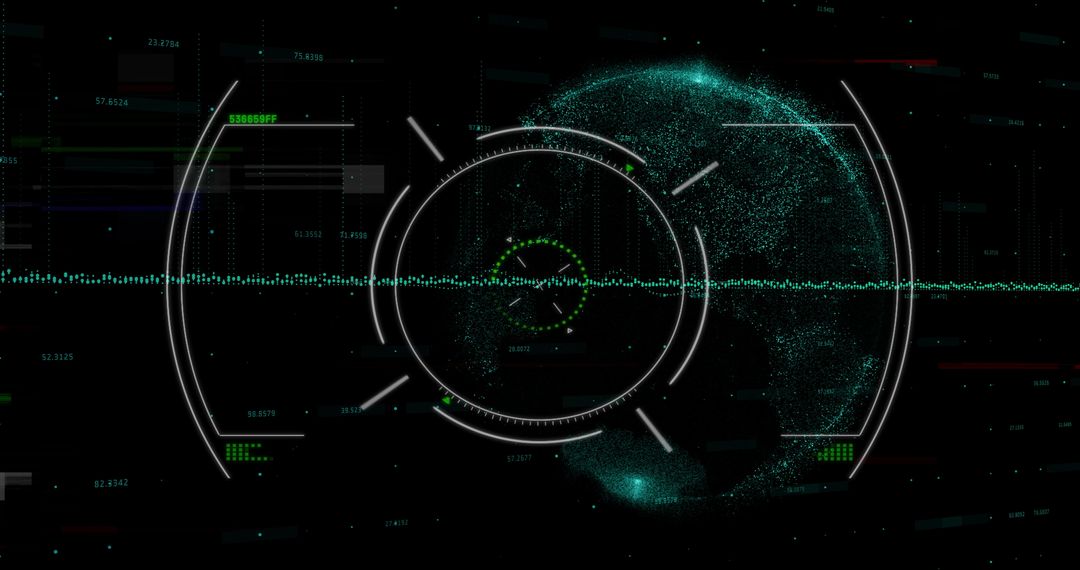 Futuristic Data Interface with HUD and Particle Analysis
