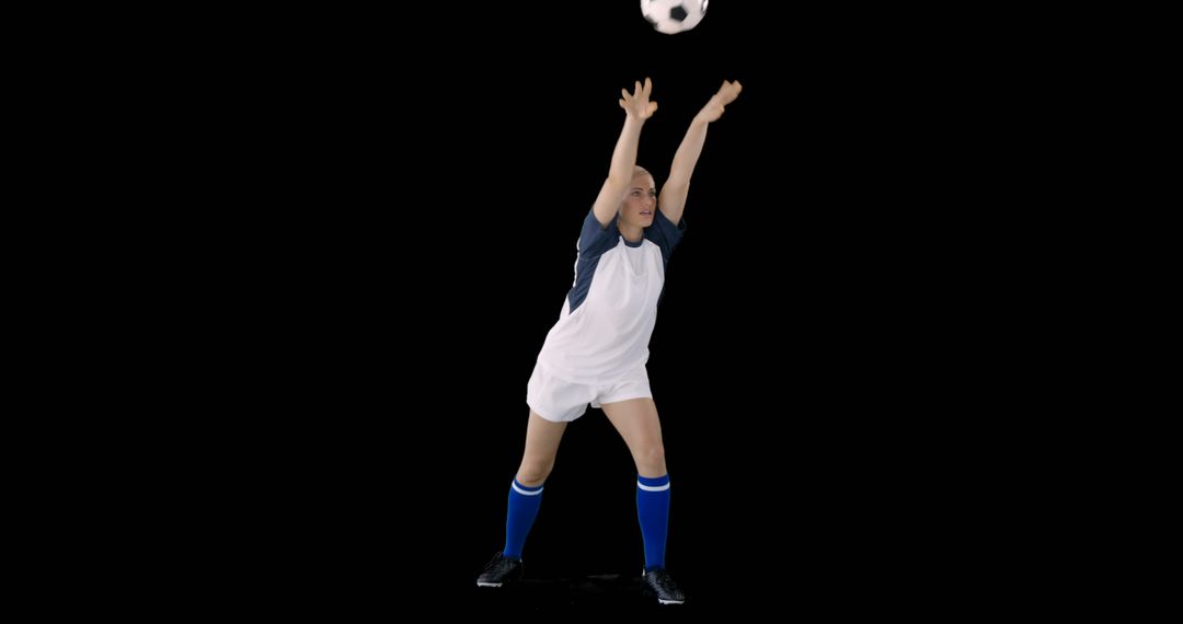 Female Soccer Player Throwing Ball in Action Isolated on Black - Free Images, Stock Photos and Pictures on Pikwizard.com