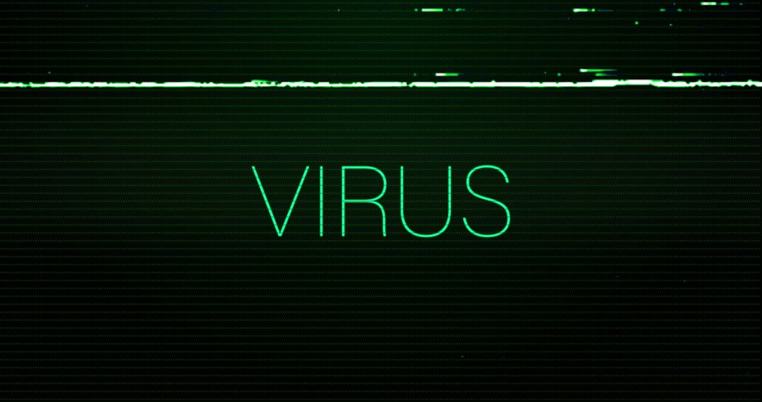 Digital Glitch Virus Cybersecurity Warning Display