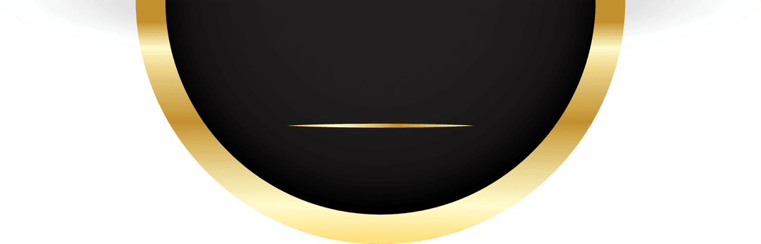 Elegant Black and Gold Badge with Copy Space Transparent Background