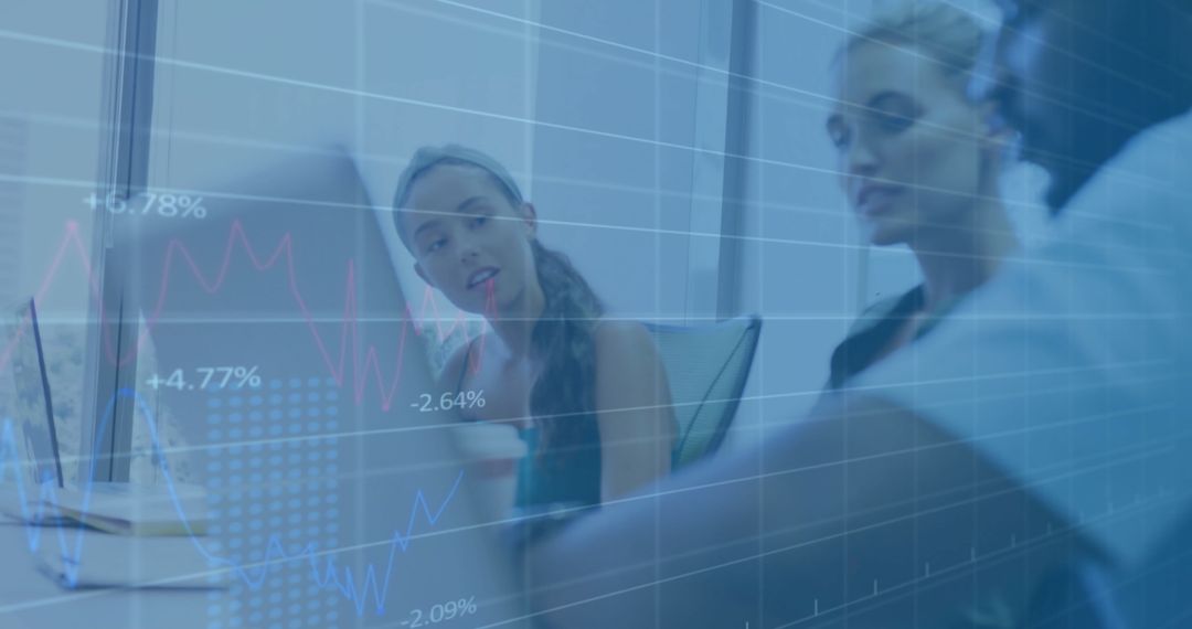 Team Discussing Financial Analytics in Modern Office Setting