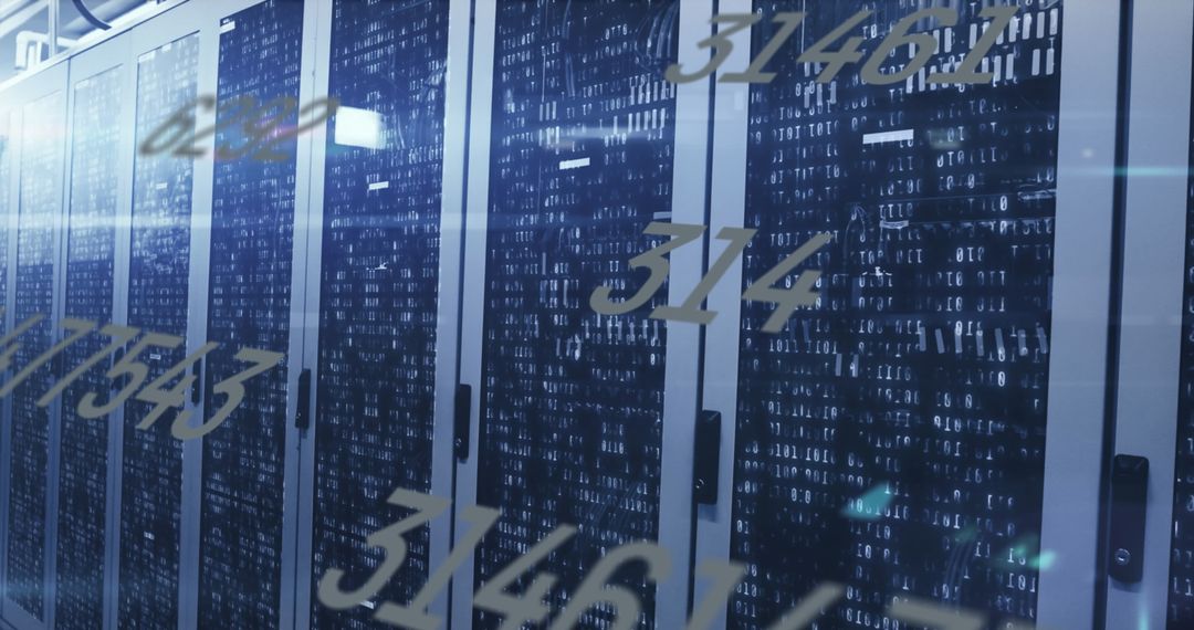 Digital Data Flow in Modern Server Room Background