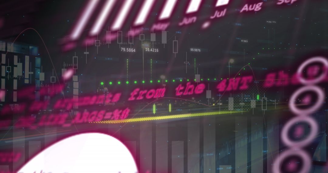 Abstract Digital Data with City Traffic in Background