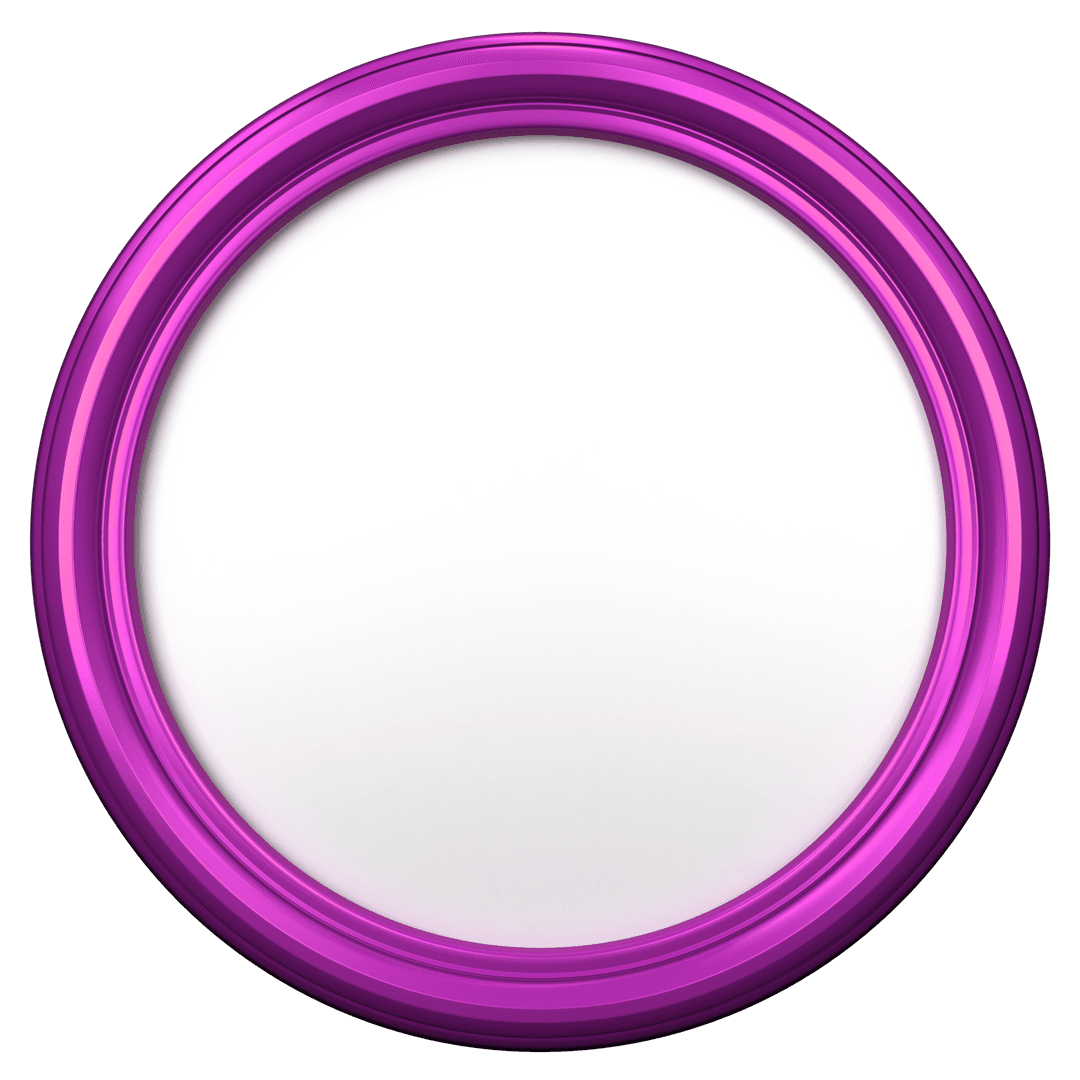 Purple and White Circular Badge with Copy Space