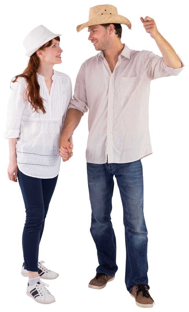 Happy Couple in Casual Attire Sharing Romance in Transparent Setting