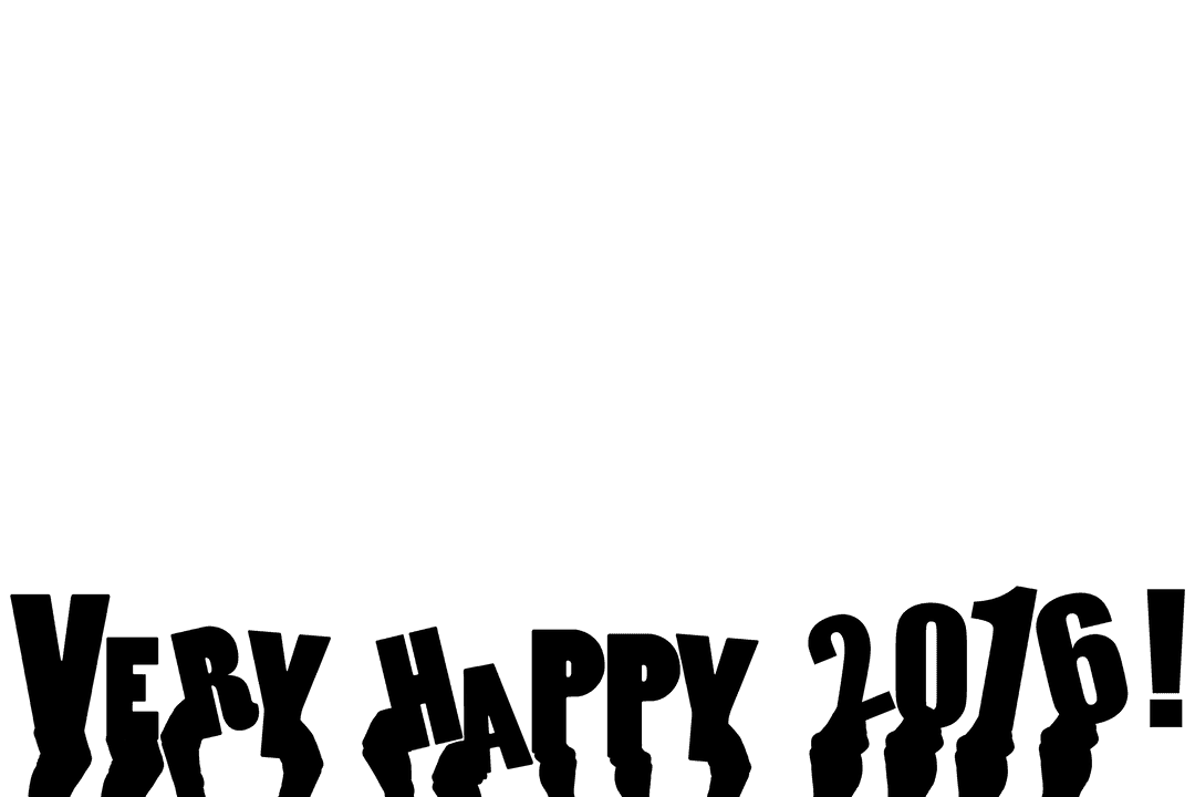 Hands Holding Happy 2016 Text on Transparent Background