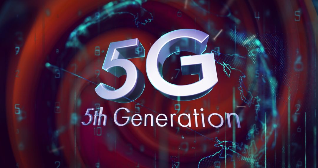 Futuristic Tech Display of 5G Connectivity and Data Transformation