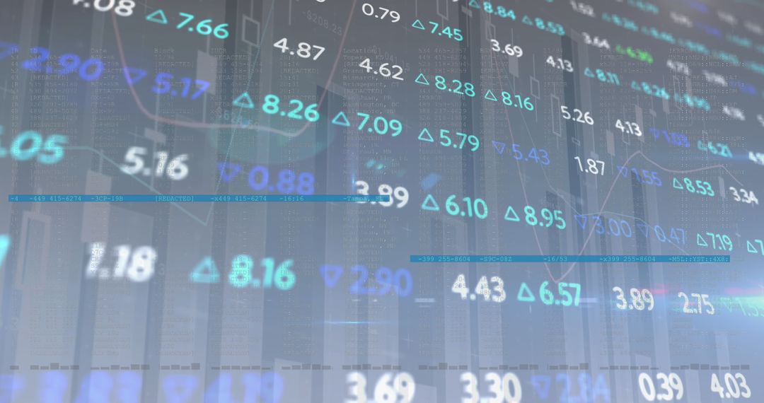 Dynamic Stock Market Analysis on Blue Digital Display