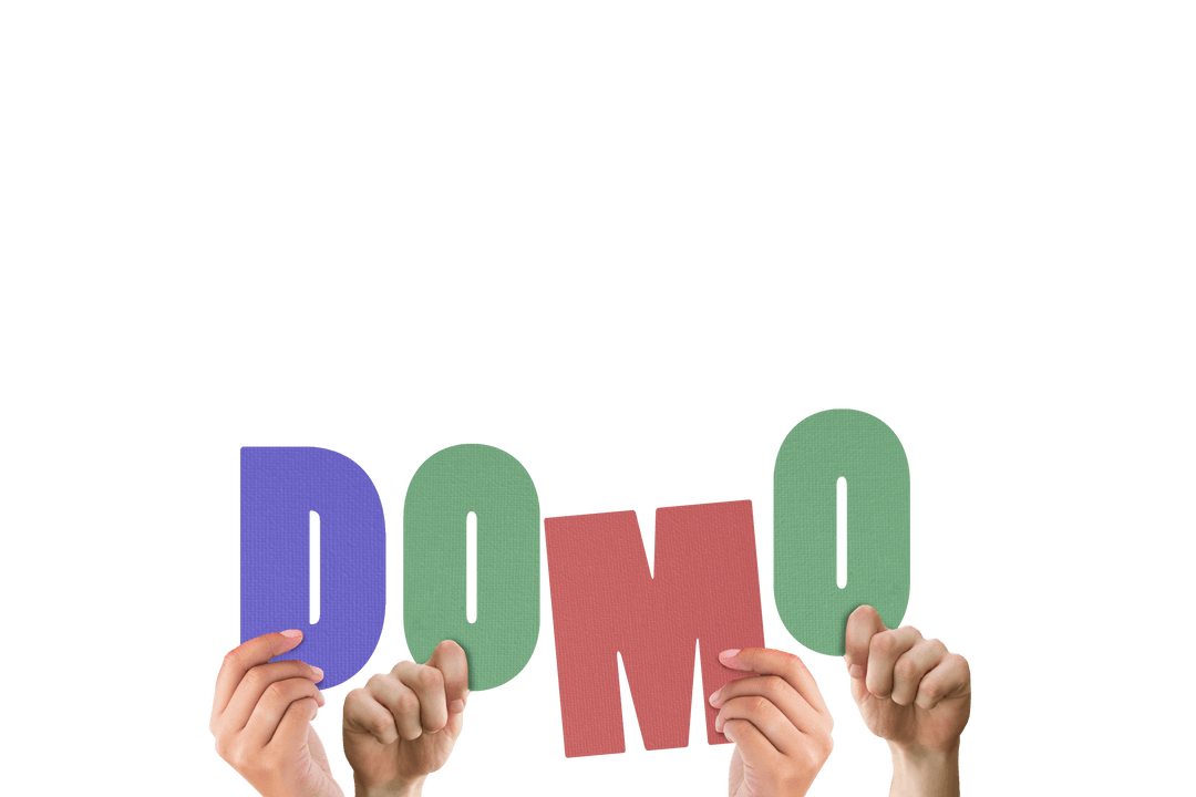 Hands Holding Transparent Domo Thank You Letters