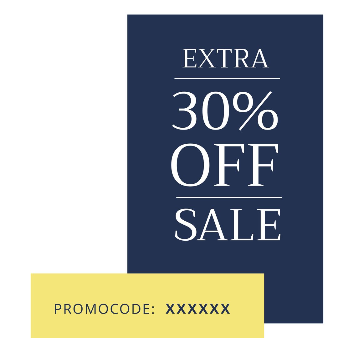 Bold 30% Off Sale Promotion with Promocode Highlight - Download Free Stock Templates Pikwizard.com