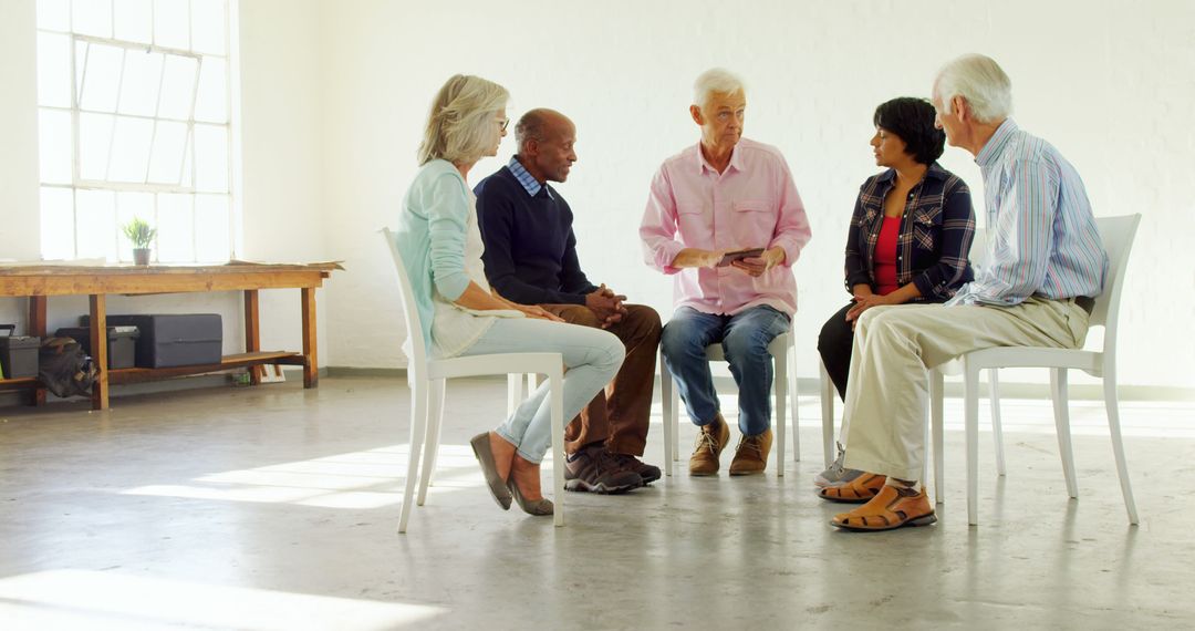 Senior Adults in Group Therapy Session on Mental Wellness - Free Images, Stock Photos and Pictures on Pikwizard.com