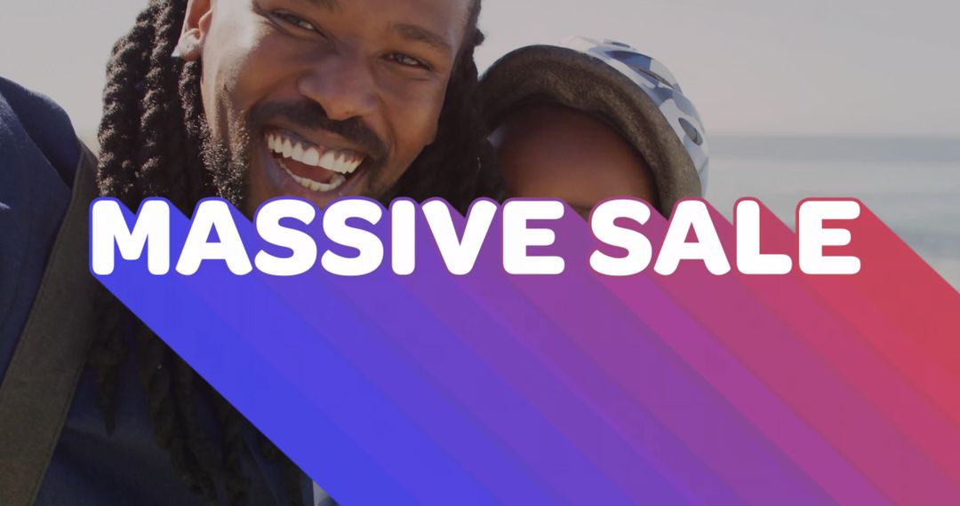 Joyful Father and Son on Beach Adventure Bonding Together