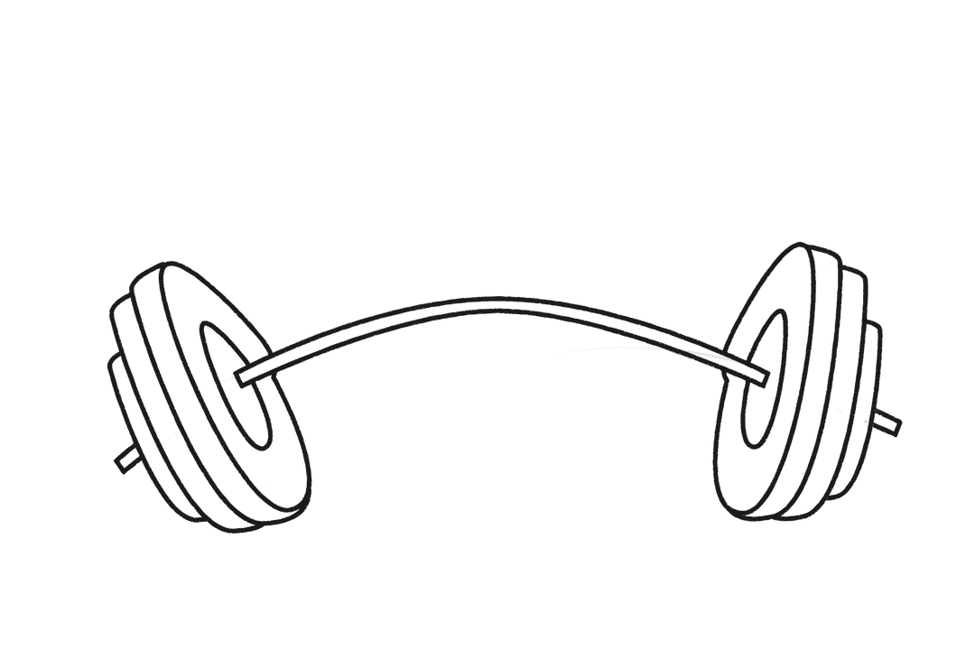 Transparent Illustration of Barbell with Weights on Girlish Colors