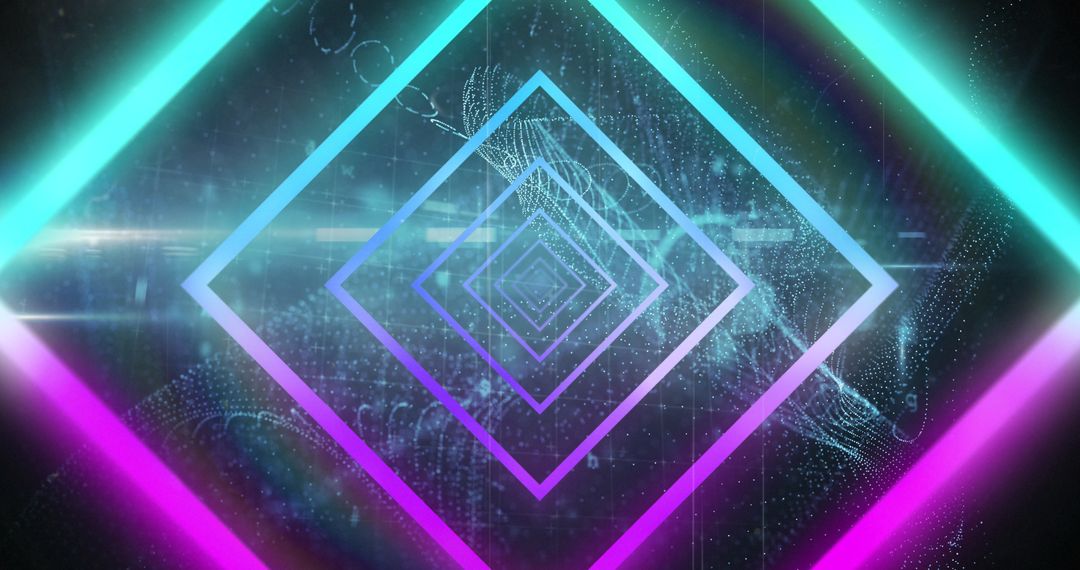 Futuristic Neon Geometric Cybersecurity Concept