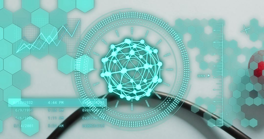 Futuristic Digital Medical Interface Concept with Global Connectivity