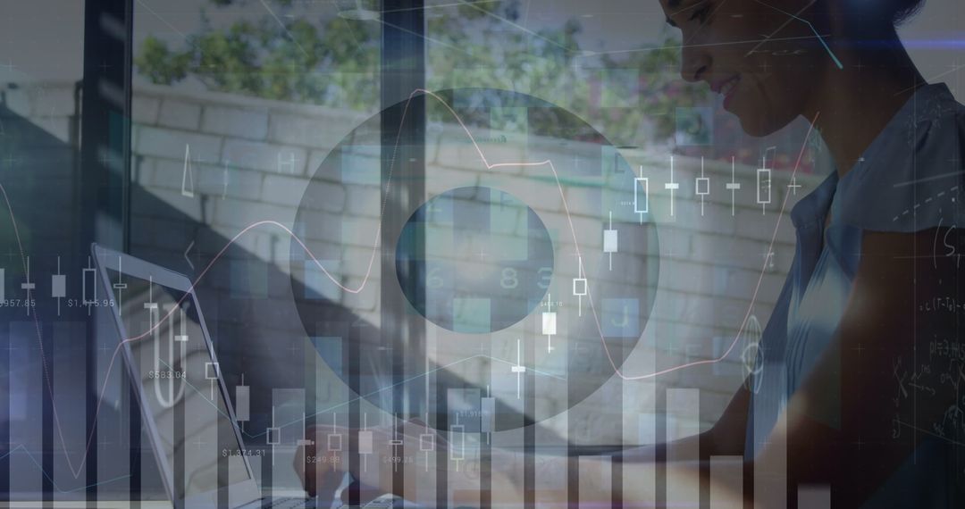 Businesswoman Analyzing Financial Data with Digital Analytics