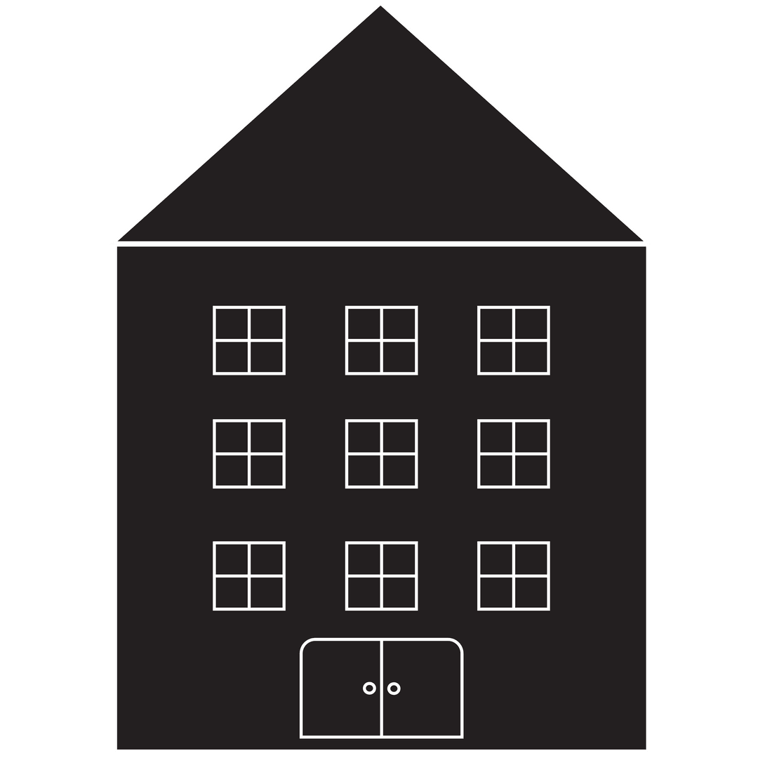Simple Digital House Icon On Transparent Background