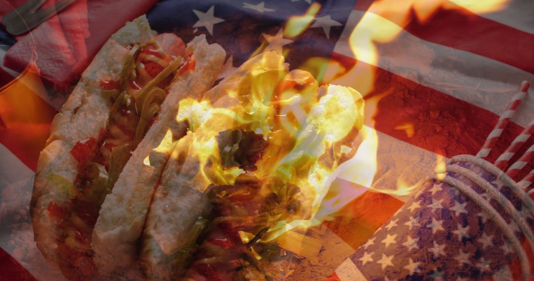 Spicy Tacos on Wood Board with Patriotic Flair and Rustic Vibes