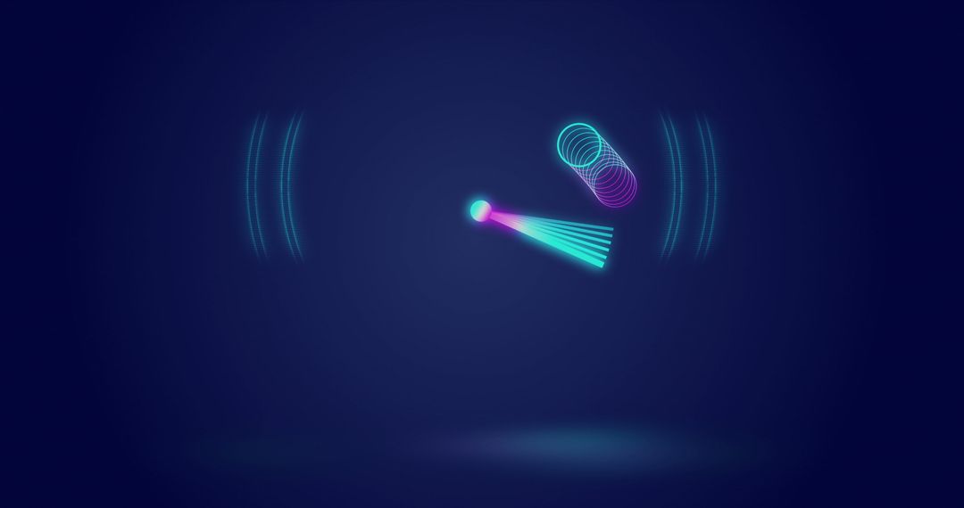 Neon Abstract Composition on Dark Background with Dynamic Motion