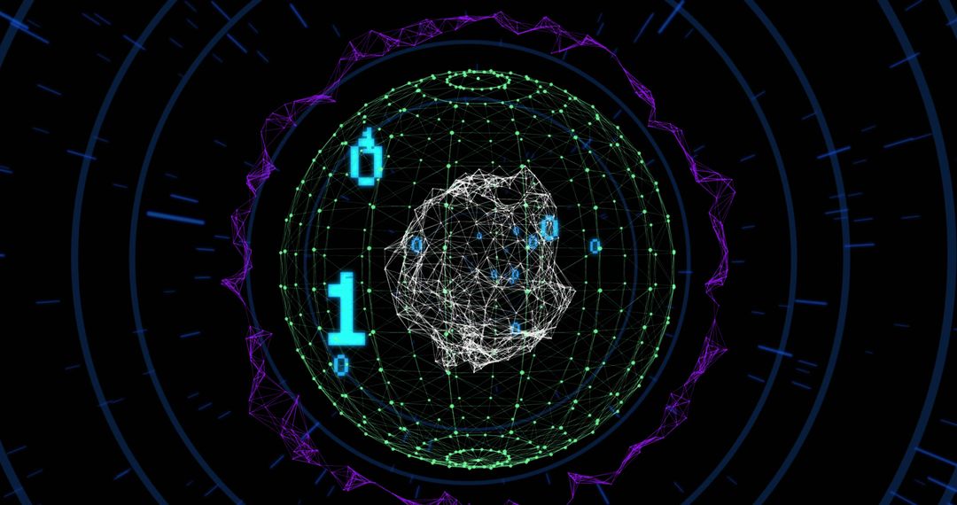 Futuristic Digital Sphere Showing Technological Connection
