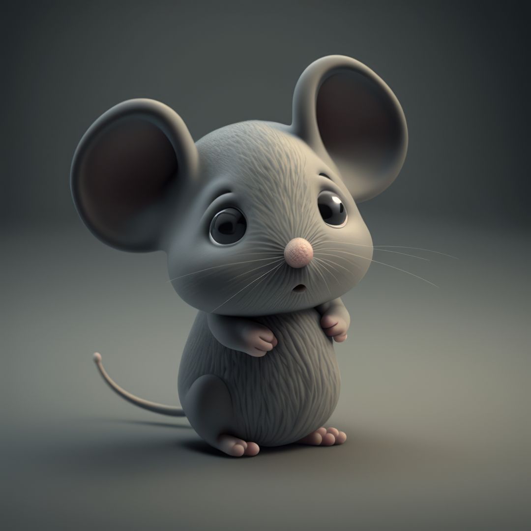 Close up of cute grey mouse on grey background, created using generative ai technology - Free Images, Stock Photos and Pictures on Pikwizard.com