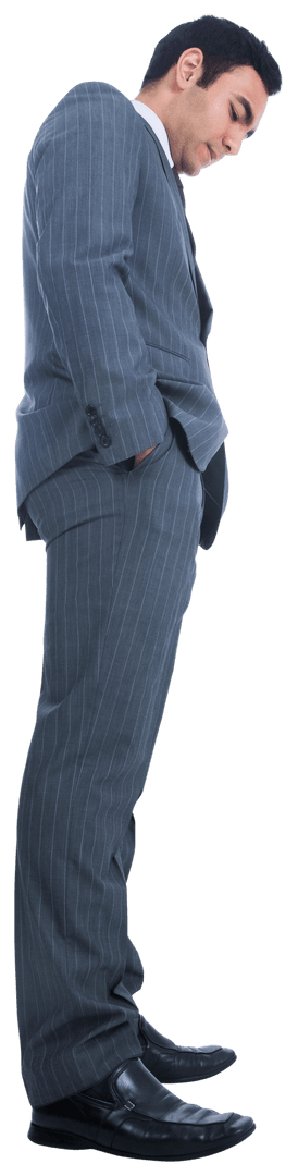 Transparent Businessman in Formal Suit Illustrating Isolation and Confidence