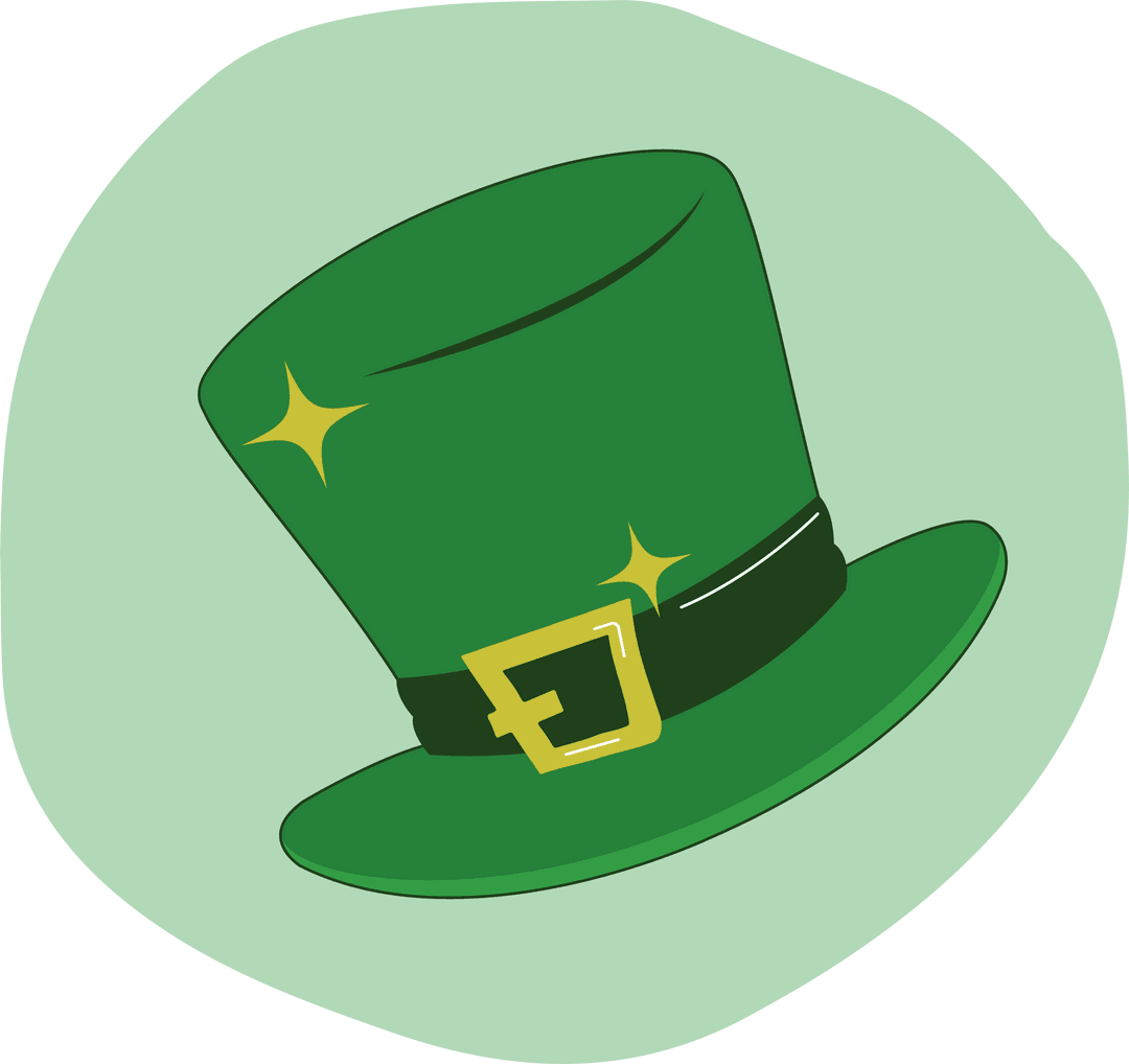 Transparent Green Top Hat Floating with Golden Conservations