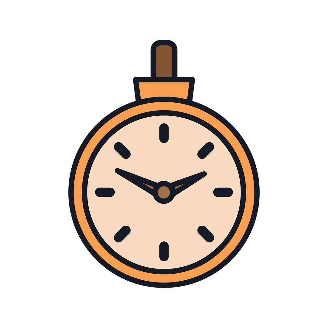 Hand-drawn Transparent Timer Stopwatch Icon for Sports Competitions
