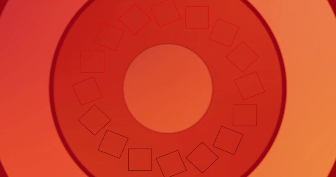 Geometric Shapes Moving on Vibrant Red Background