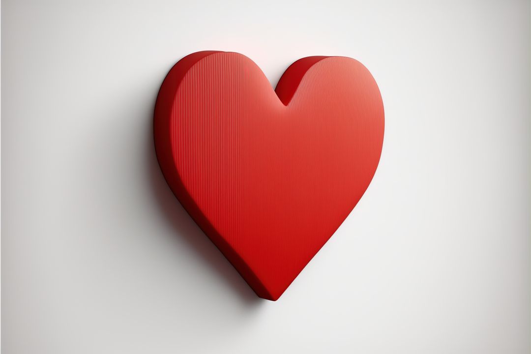 Simple Red Heart on White Background - Free Images, Stock Photos and Pictures on Pikwizard.com