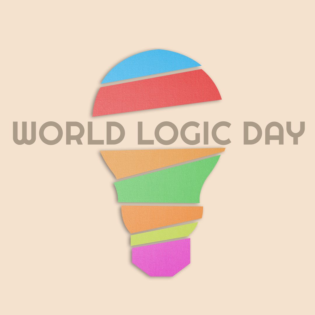 Colorful Paper-Cut Lightbulb Celebrating World Logic Day
