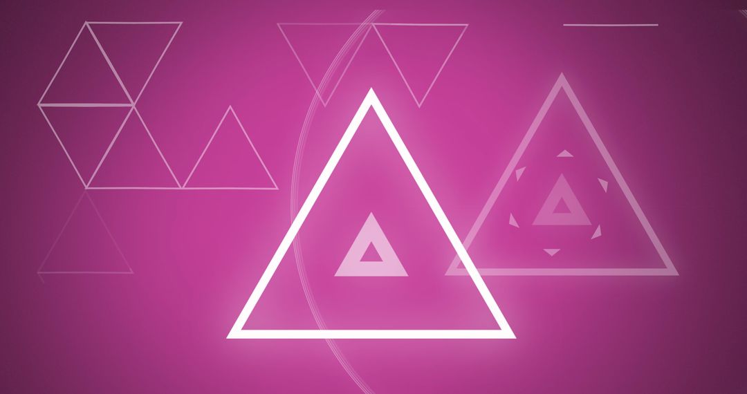Digitally Animated Geometric Triangles on Violet Background