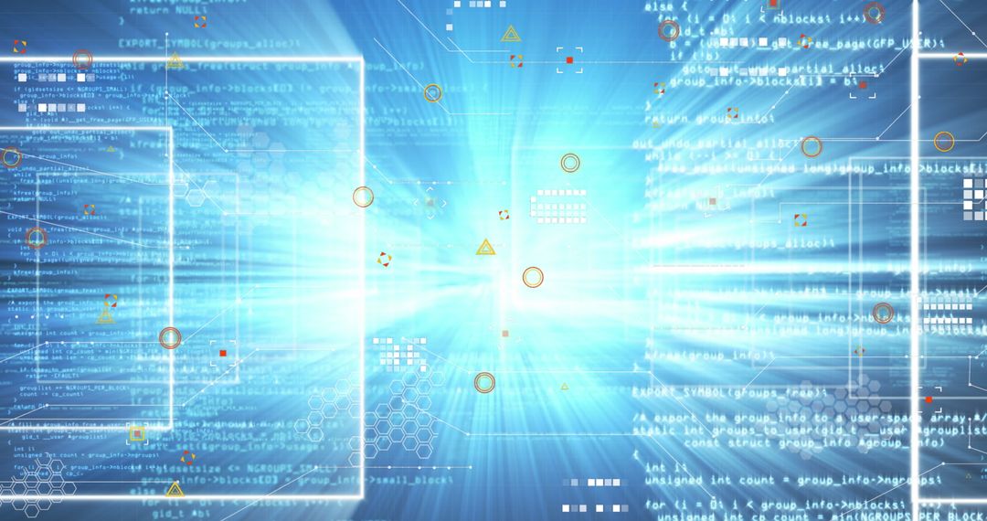 Futuristic Virtual Interface with Digital Code Streams