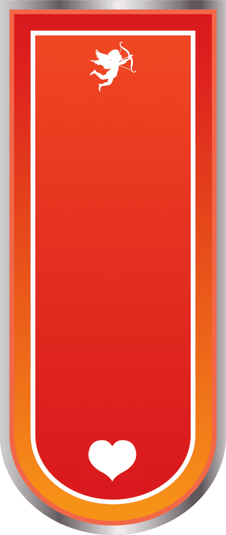 Cupid and Heart On Red Sign With Transparent Background