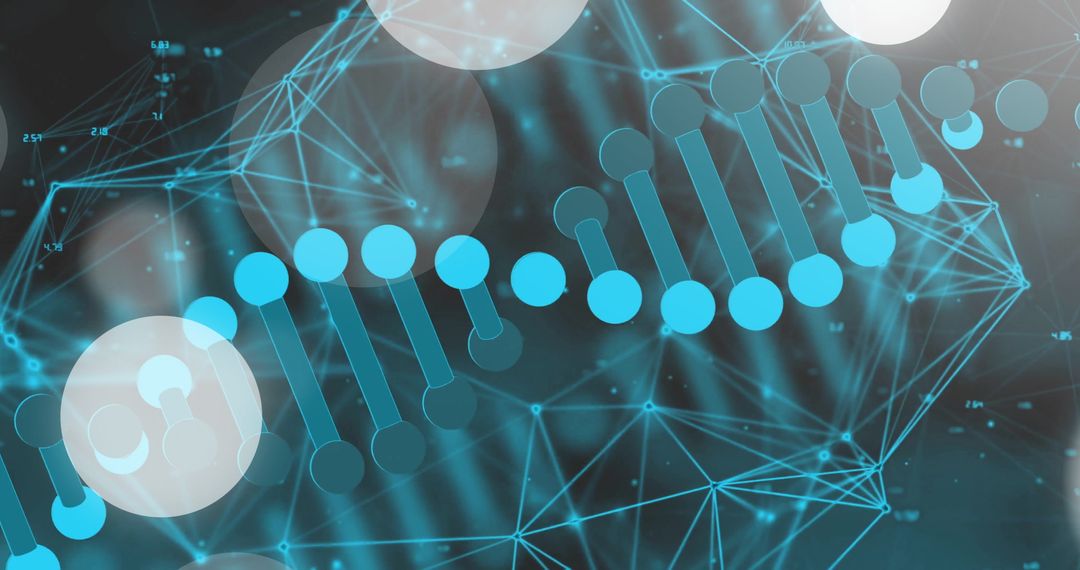 Digital DNA Strand and Light Patterns Illustrating Genetic Science