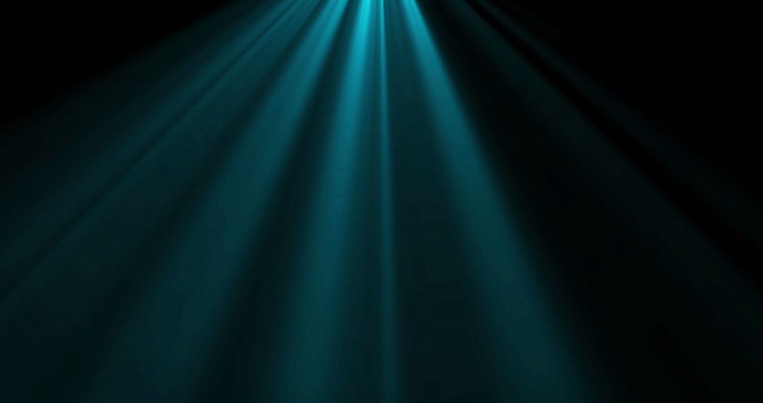 Abstract Blue Light Rays Shining in Darkness