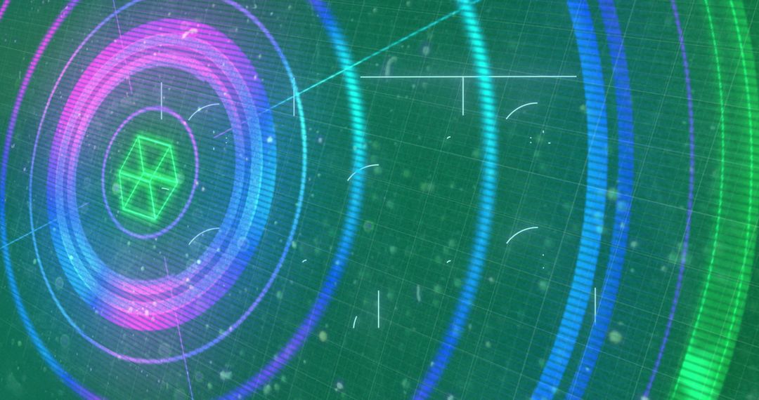 Abstract Digital Network with Colorful Geometric Patterns