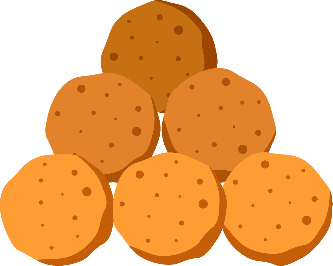 Colorful Biscuit Pyramid with Chocolate Spots on Transparent Background