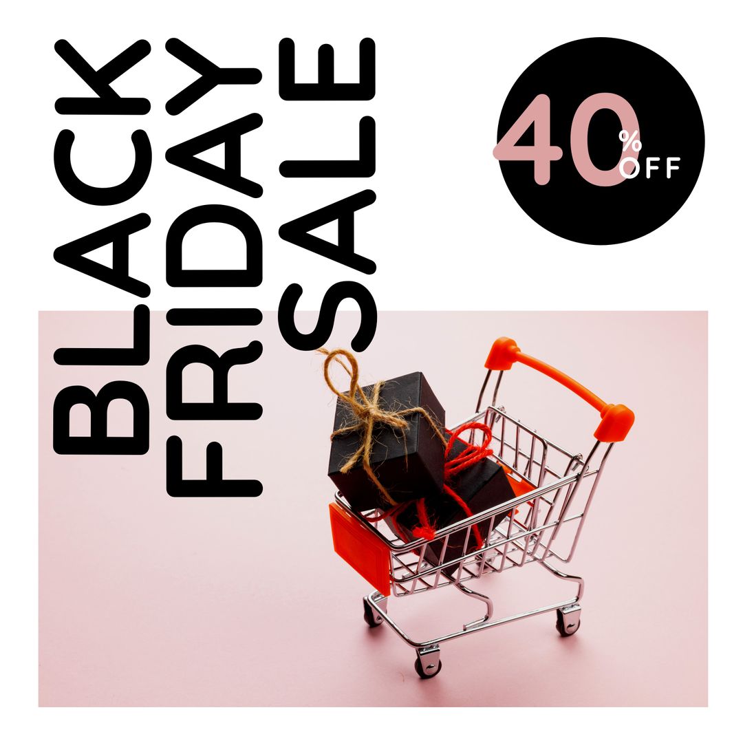 Black Friday Sale Shopping Cart with Discount Offer