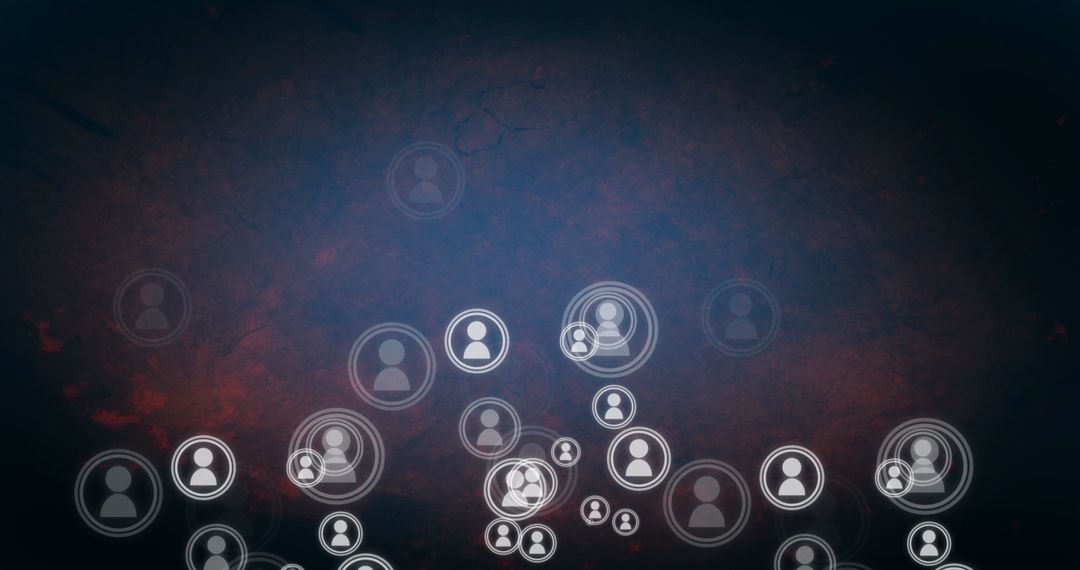 Floating Profile Icons on Abstract Blue Background
