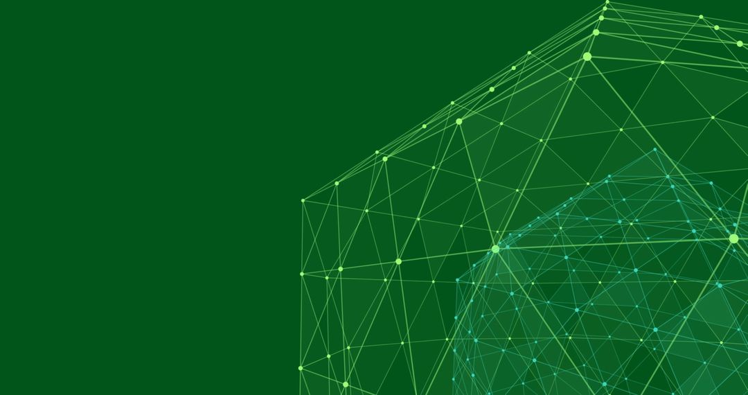 Abstract Geometric 3D Network on Green Background