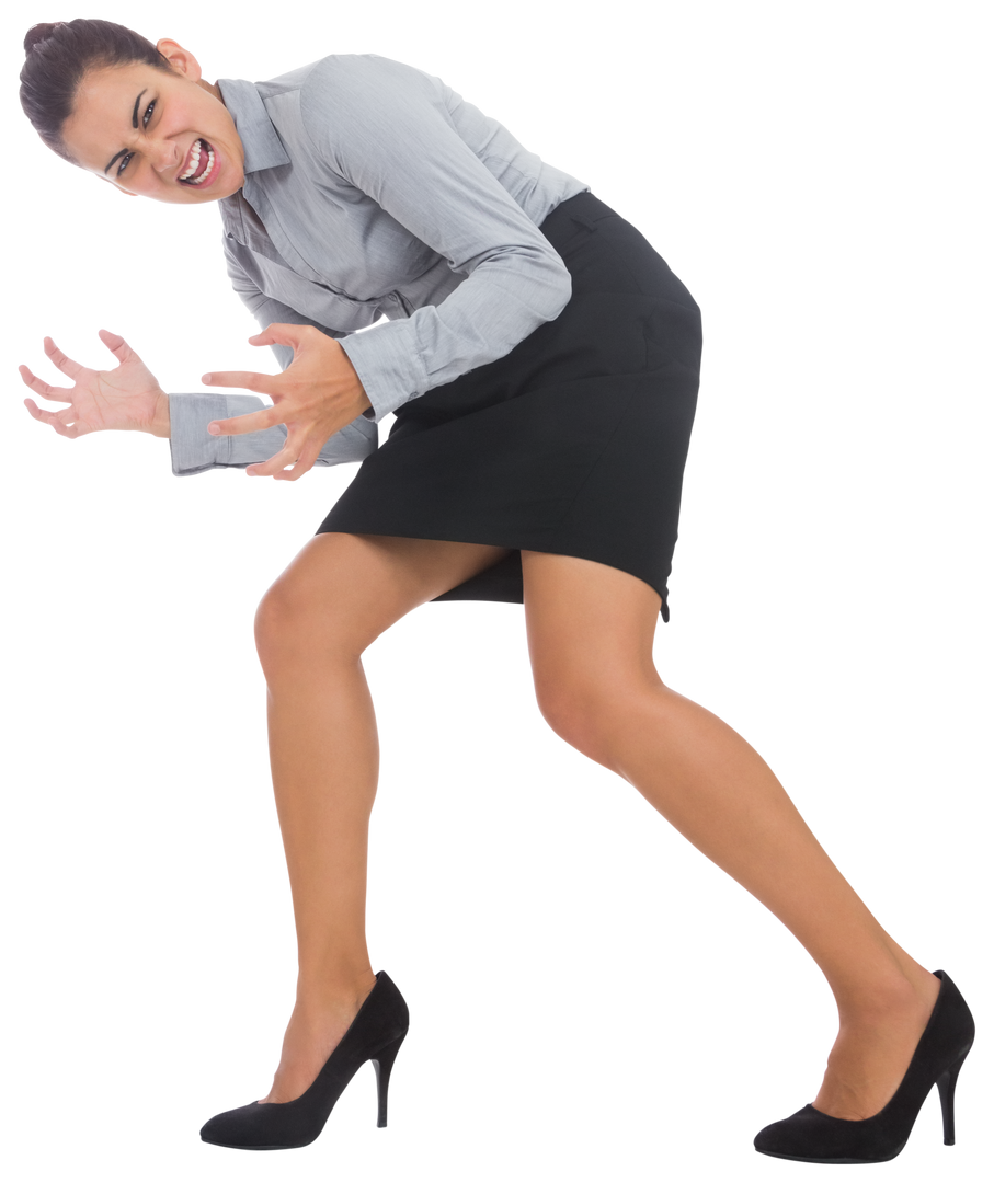 Furious Businesswoman Leaning Over on Transparent Background - Download Free Stock Images Pikwizard.com