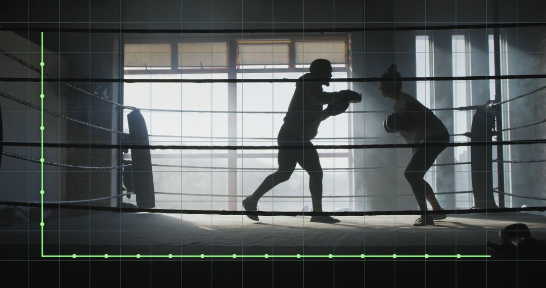 Silhouetted Boxers Sparring in Gym - Free Images, Stock Photos and Pictures on Pikwizard.com